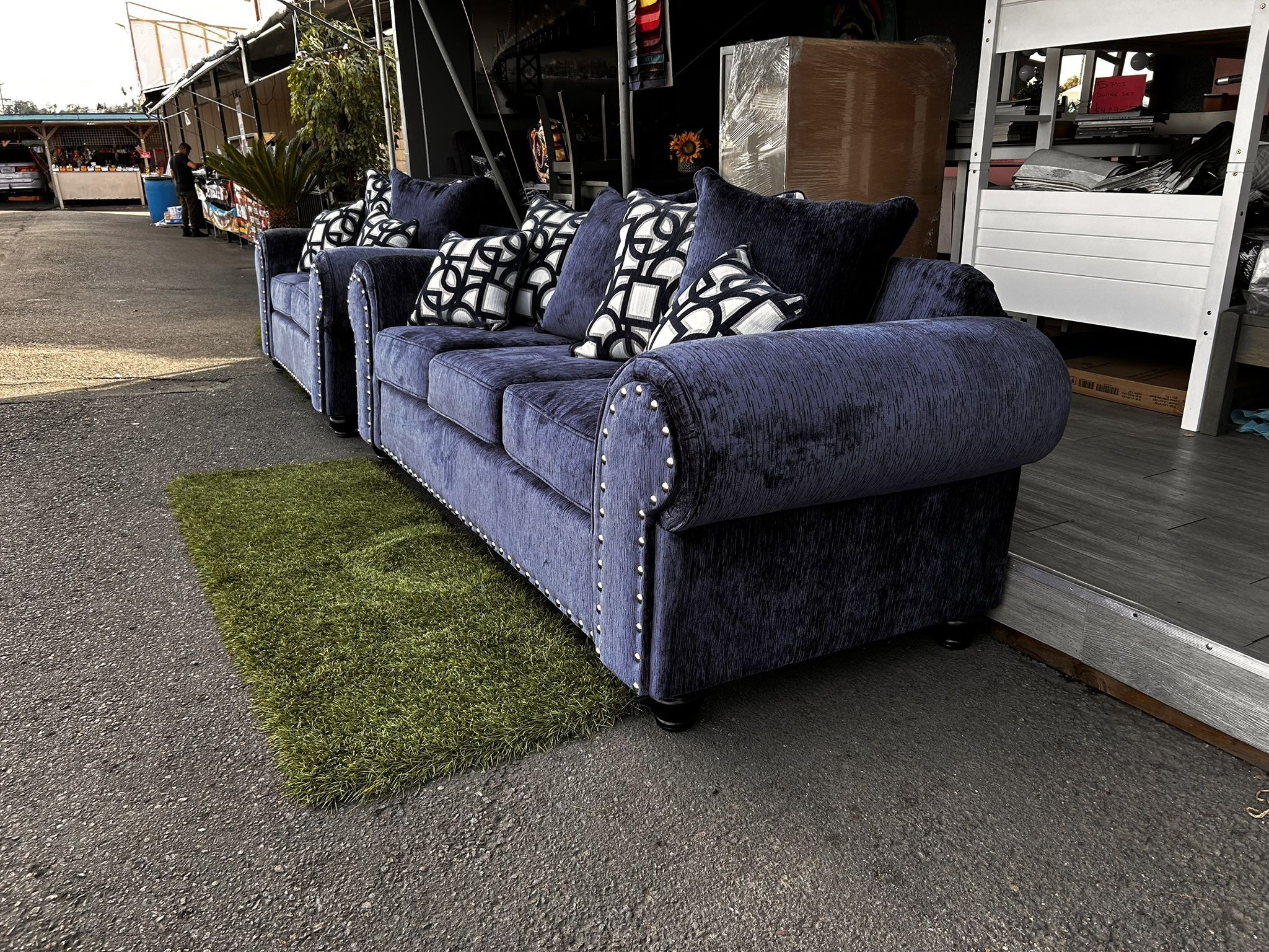 Savannah Blue Color High Quality Sofa Set Couches