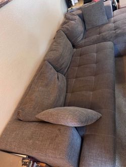 Sectional Sofa/Couch with Matching Chair and Footstool with Storage