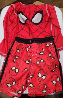 Size 4-Boys Spiderman Swim shirt and shorts