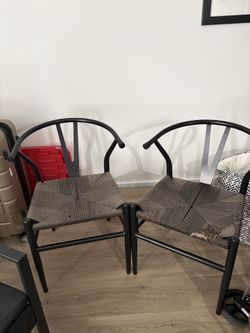 Two metal chairs