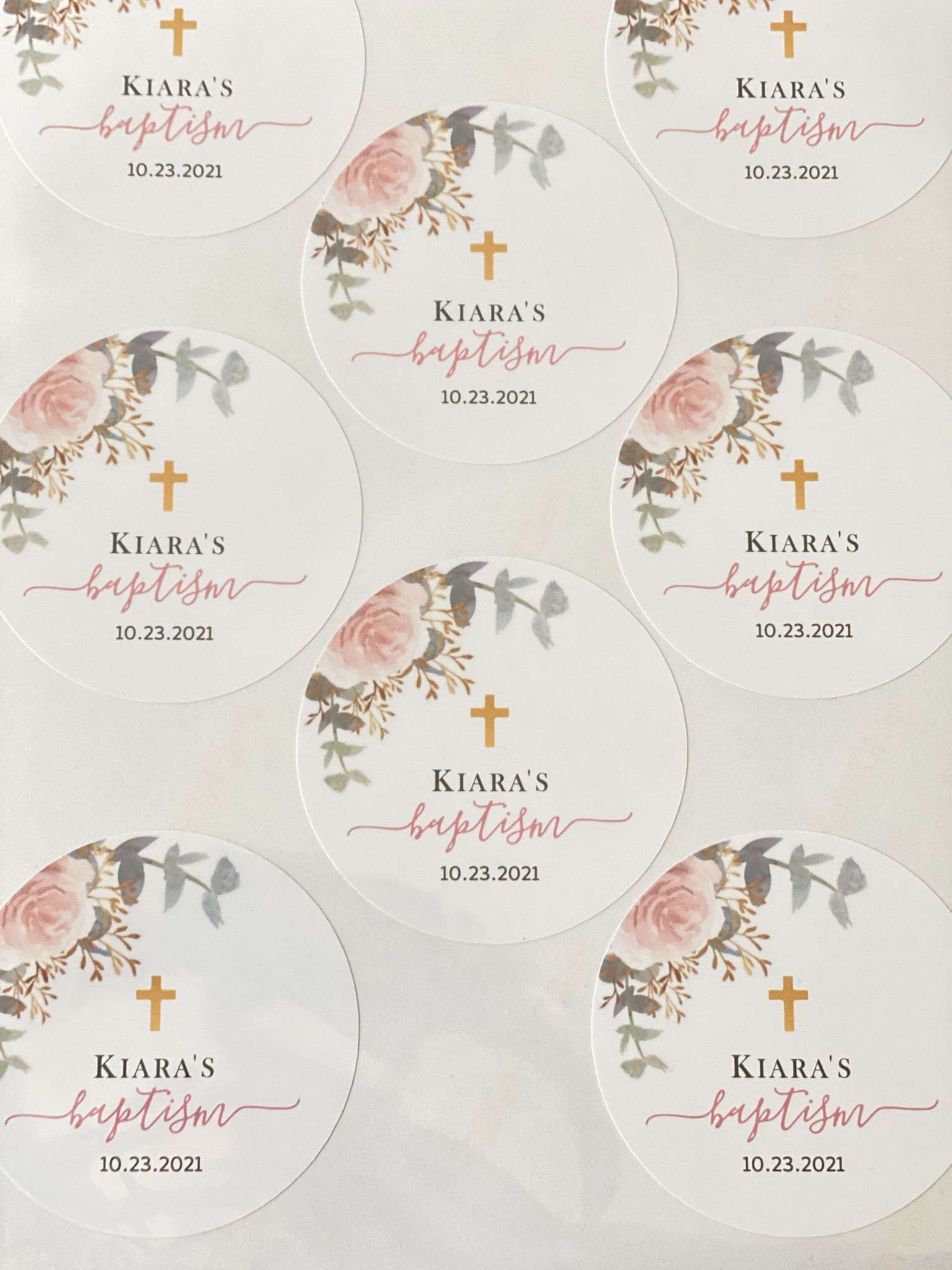 Personalized baptism stickers - Party favor Labels
