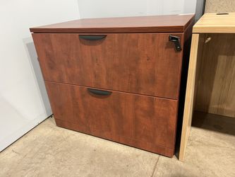 2 Drawer Cherry Laminate Lateral File Cabinets