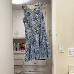 Cream And Blue Tommy Hilfiger Size 8 Summer Dress