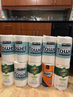 Assorted Paper Towel Rolls - Kirkland, Bounty, Member's Mark