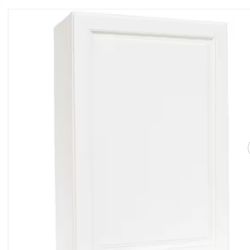 Hampton Bay 24 in. H Assembled Wall Cabinet in Satin White