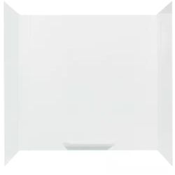 MUSTEE Durawall 30 in. x 60 in. x 58 in. 3-Piece Easy Up Adhesive Alcove Bath Tub Surround in White