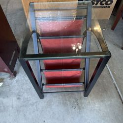 Glass And Metal Magazine Rack 
