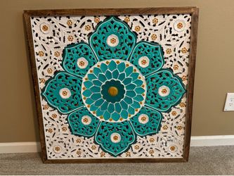 Wall art painted wood