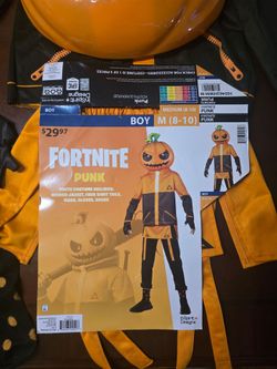 Kids Fortnite Punk Costume - Size Boy M (8-10) - Excellent Condition