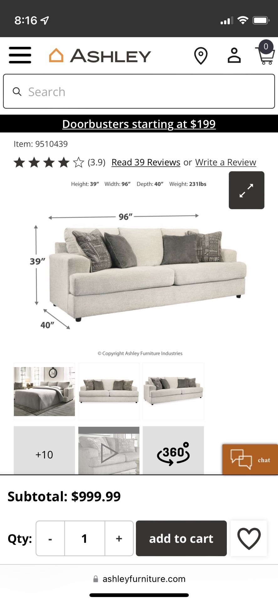 Soletren Queen Sofa Sleeper and Oversized Ottoman