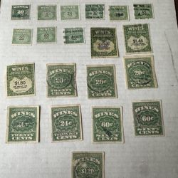 United States Tax Wine Revenue Stamp Group Of 27 Used