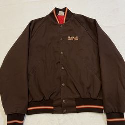 Vintage U-Haul Bomber Jacket Brown Workwear Y2K Size Medium Insulated