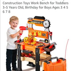 Toddler tool bench set with tools and tool box