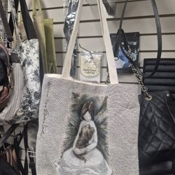 Willow Tree "Forever True Forever Friends" tapestry tote bag designed by Susan Lordi. 