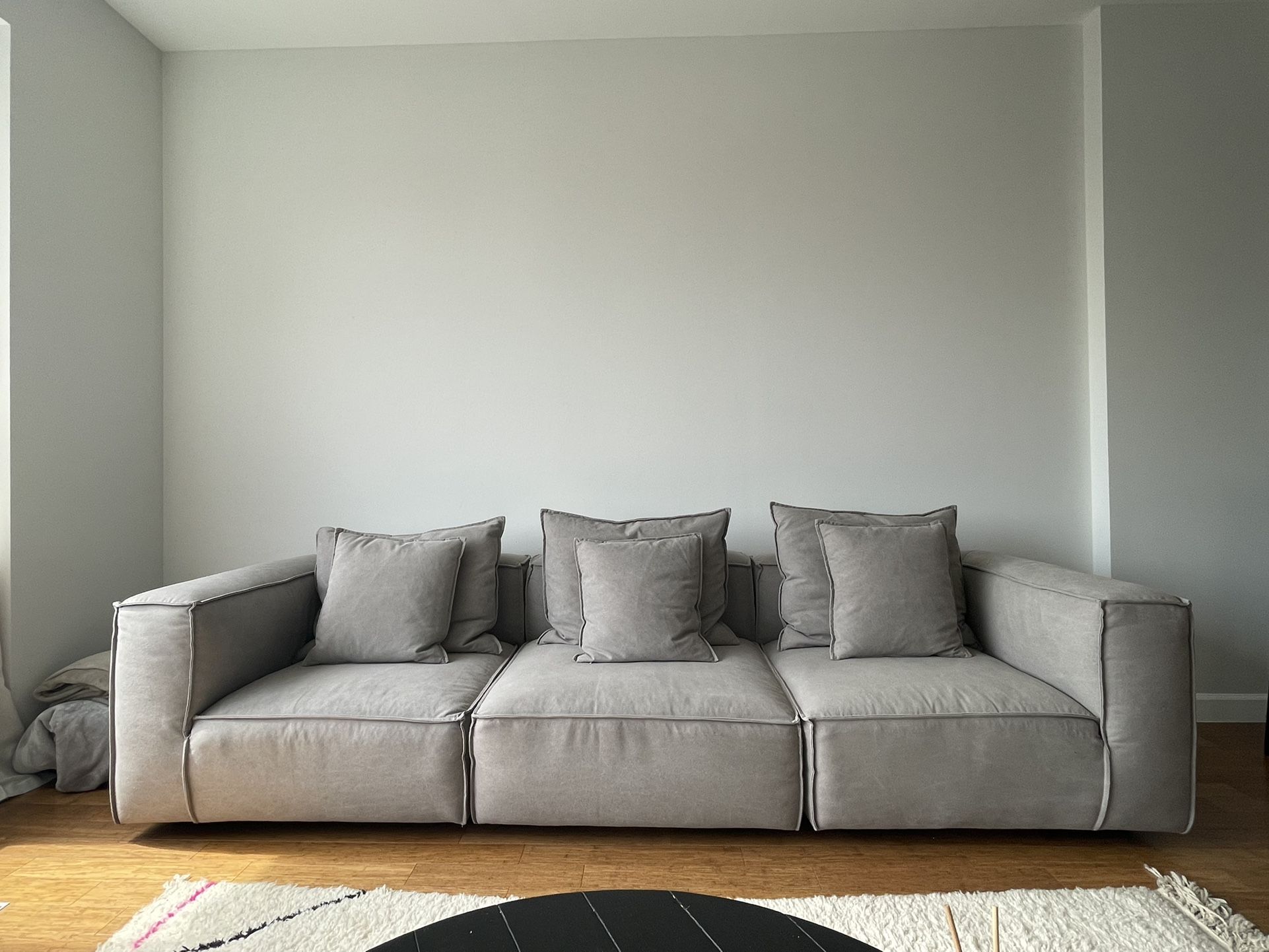 Arhaus Three Piece Modular Sectional Nomad Stone/grey Color for Sale