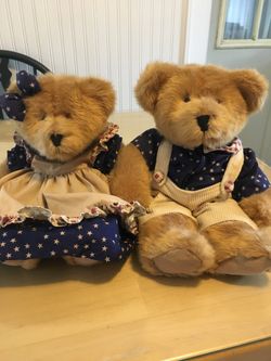 Patriotic Teddy Bear Couple Plush Set