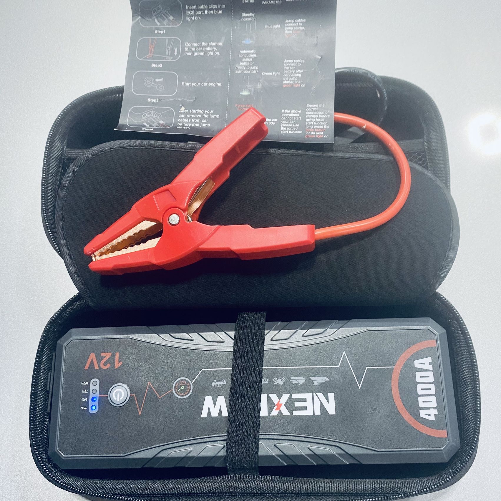 NEXPOW G17 S40 Car Jump Starter PD60W Quick Charge, 4000A Peak Jump Starter Battery Pack (All Gas Up to 10.0L Diesel Engine), 12V Lithium Jump Box