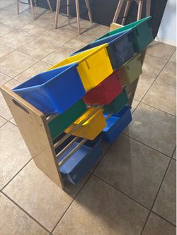 Toy Shelf with Bins