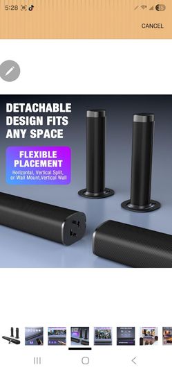 Sound Bar, 100W Sound Bar for Smart TV, Bluetooth 5.3 Soundbar, 2 in 1 Detachable