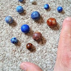 Antique Pottery Glazed Playing Marbles 