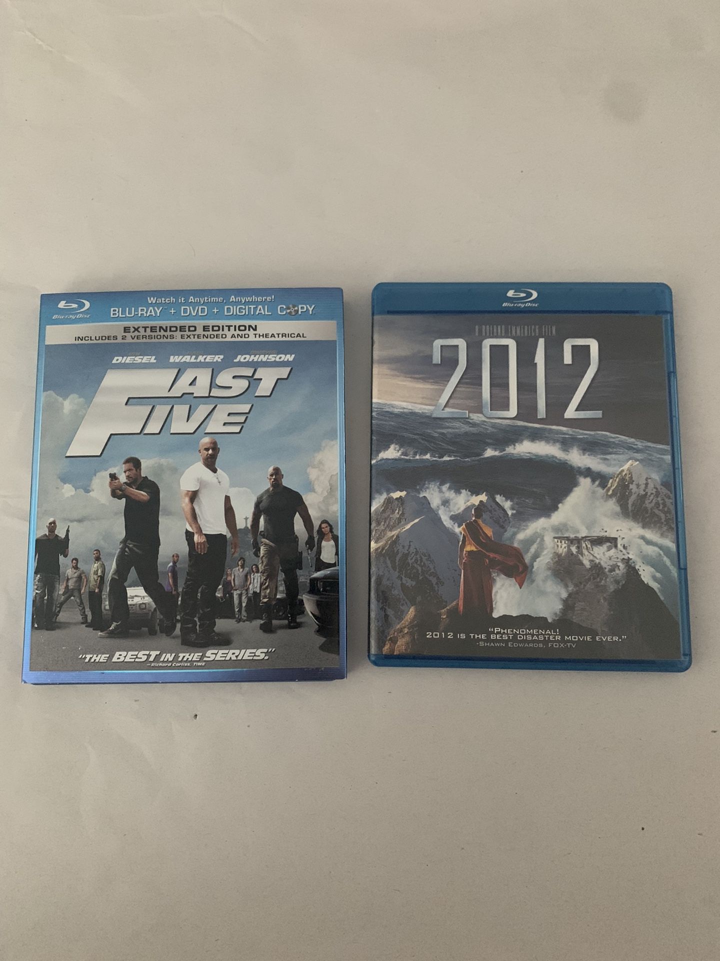 Fast Five Extended Edition & 2012 Blu-Ray 2x Bundle