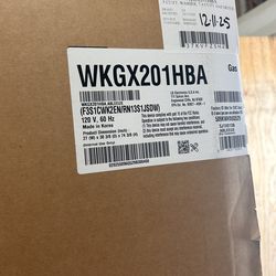 LG WashTower WKGX201HBA – Gas – Brand New in Box  Brand new, never opened LG WashTower (Model WKGX201HBA) in Black Steel. Still factory strapped in or