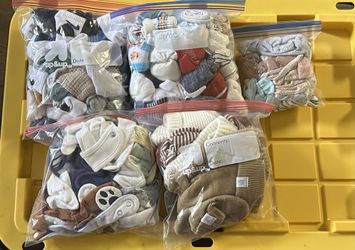 Bundle!! Baby Bibs, Socks, Beanies, Hats, Mittens 