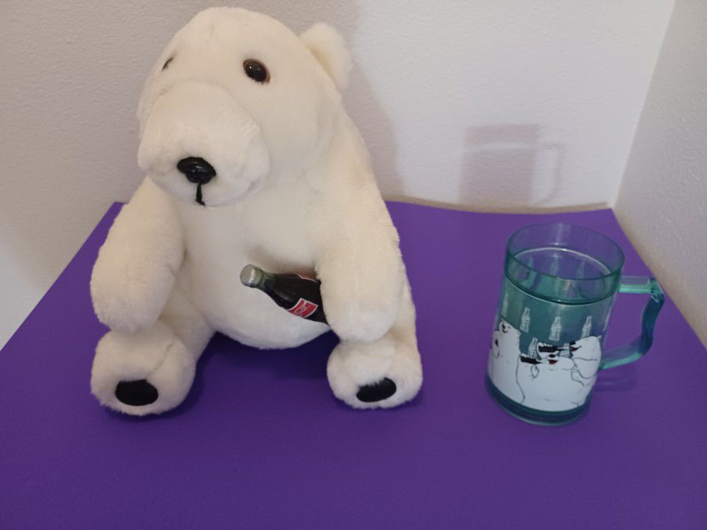 Vintage Coca Cola Polar Bear 1993 with Mug
