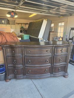Dark wood dresser