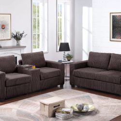 2-pc Sofa Set Loveseat & Sofa Brand New 