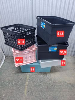 NO LIDS!!! Storage Bins and Crates