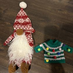Christmas Gnome and Sweater wine bottle cover/bags 