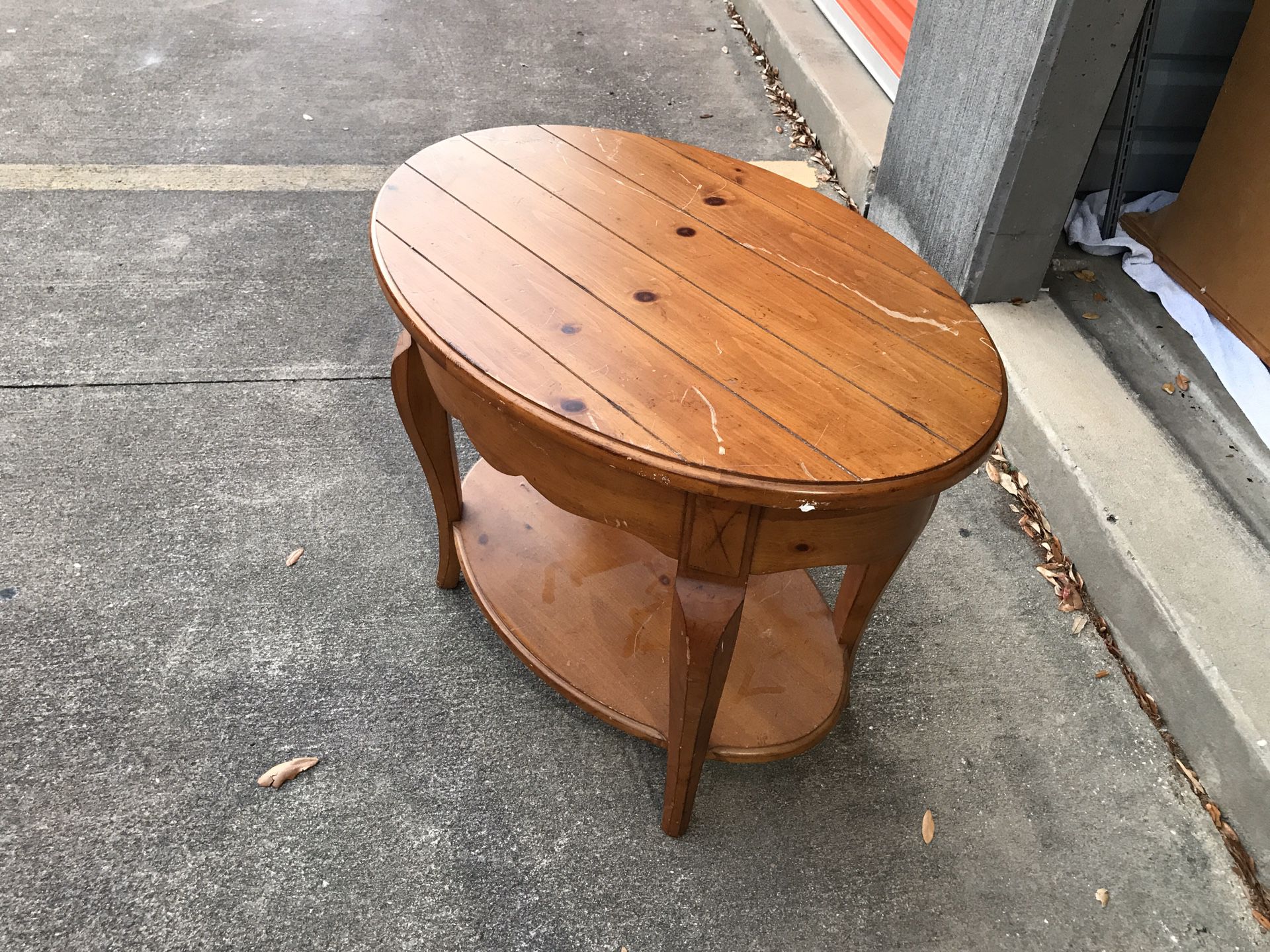 Table has scratches, solid would. Project, great condition