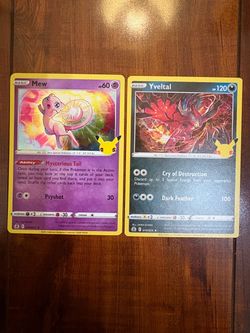 Pokemon Mew & Yveltal 25th Anniversary Celebrations Holo Lot of 2!