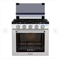 21 in. 1.8 cu. ft. RV Propane Gas Range with 3-Burners and Convection Oven in Stainless Steel in Silver