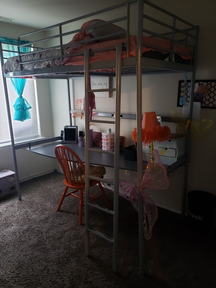 Bunk bed with desk