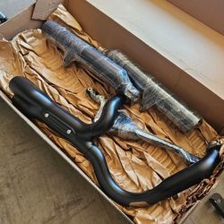 Indian Chief OEM Full Exhaust w/blk Heat Shield 