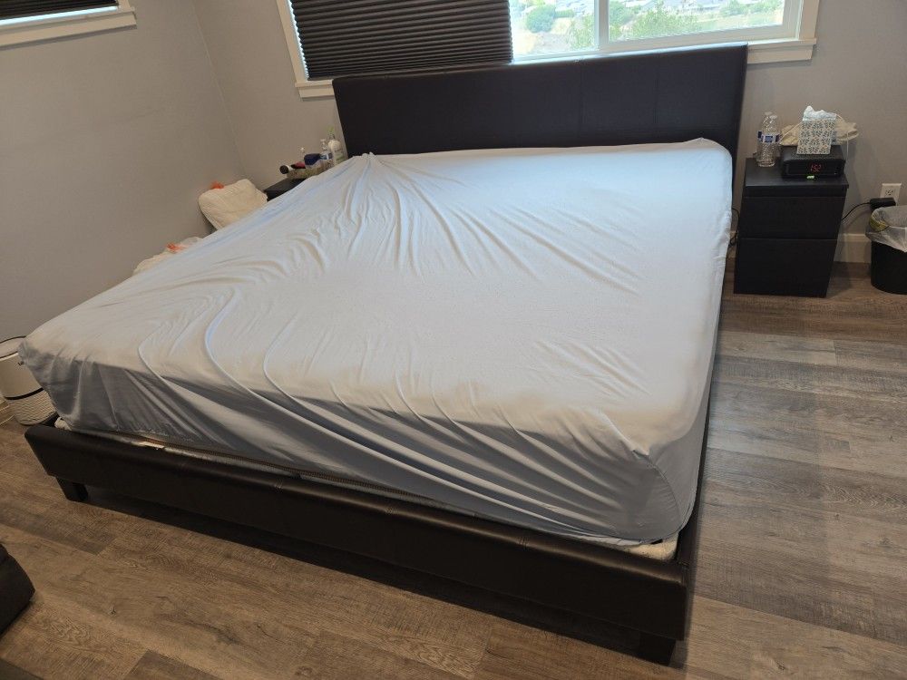 King Size Bed Frame - Faux Leather