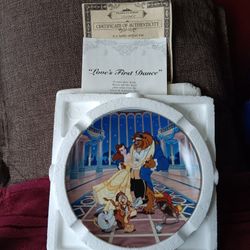 Beauty And The Beast Collectable Plate.