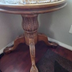 Round table top missing glass.