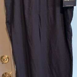 NEW WITH TAGS WOMEN'S SAG HARBOR BRAND BLACK SLACKS, SIZE LARGE, TIE AT THE WAIST, ORIG. RETAIL PRICE $30