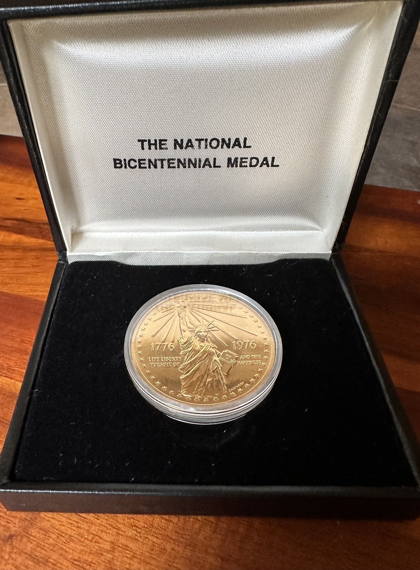 1976 National Medal of the Bicentennial, Gold Plated, Statue Of Liberty-The Great