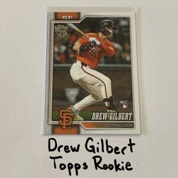 Drew Gilbert San Francisco Giants Outfielder Topps Rookie Card. 