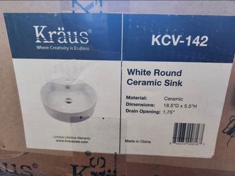 Kraus White Ceramic Sink NEW