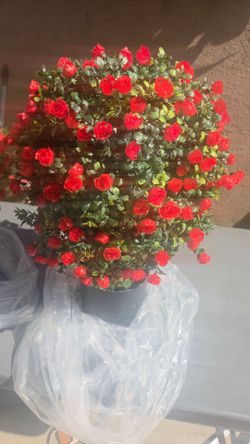 Artificial Red Rose Plants