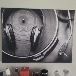 Turntable and Headphones Wall Art
