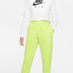 Girls Lime green Nike sweats /joggers SzL