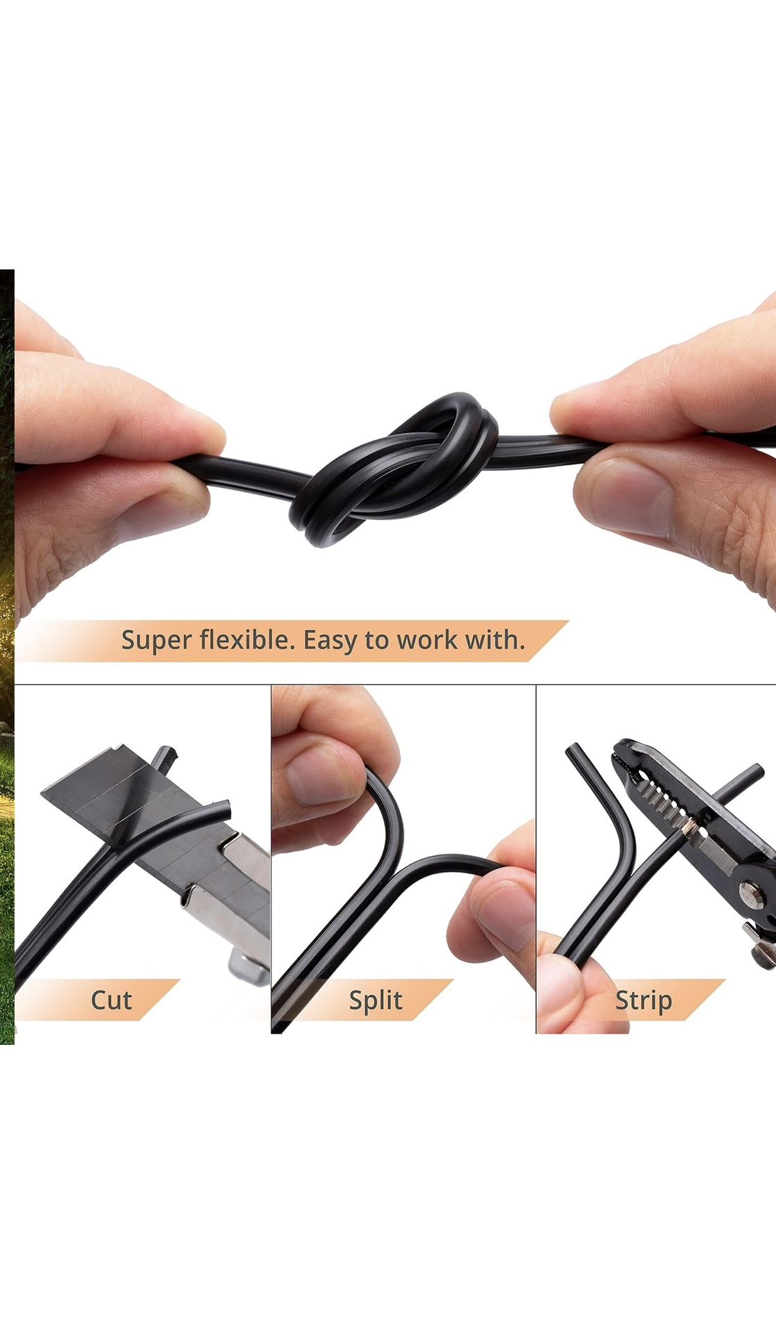 Wirefy 10/2 Copper Landscape Lighting Wire 10 Gauge 2 Conductor 100 Feet Low Voltage Wire 10/2