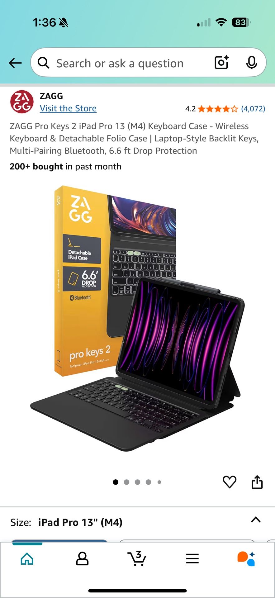 ZAGG Pro Keys Case/keyboard For iPad Air & Pro 13-Inch