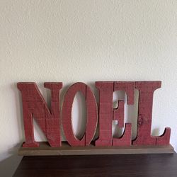 Red Wooden Noel Decor Like New